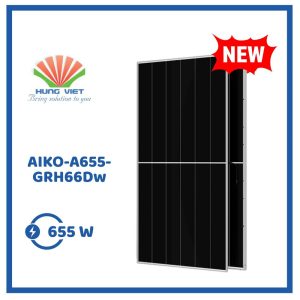 Tấm pin Aiko 655Wp Ntype hai mặt kính - AIKO-A655-GRH66Dw