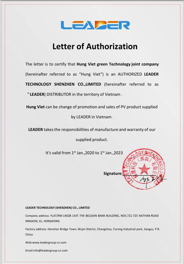 Hùng Việt- Nhà phân phối chính hãng Leader tại Việt Nam