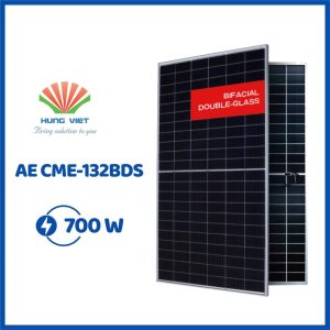 Tấm pin AE Solar 700Wp N-TYPE TOPCON hai mặt kính - AE CME-132BDS 700W