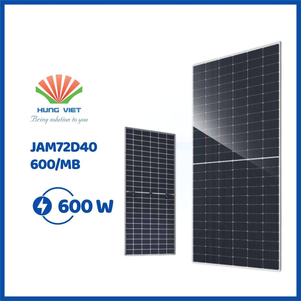 Tấm pin JA 600Wp Ntype hai mặt kính - JAM72D40-600/MB