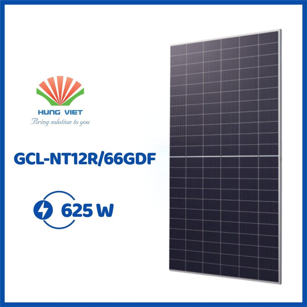 Tấm pin GCL 625Wp Ntype hai mặt kính - GCL-NT12R/66GDF