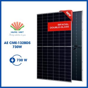 Tấm pin AE Solar 730Wp N-TYPE TOPCON hai mặt kính - AE CME-132BDS 730W